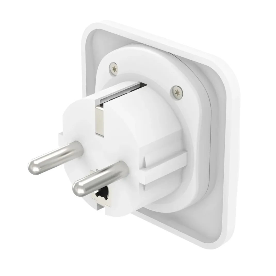 Reiseadapter Typ E und F, 3-polig, universal, Welt nach Europa, Weiß