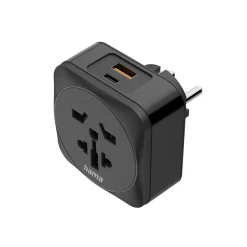 Reiseadapter Typ E/F, 3-polig, Welt nach EU, 1x USB-C, 1x USB-A, PD, 20W, S
