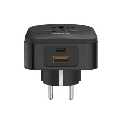 Reiseadapter Typ E/F, 3-polig, Welt nach EU, 1x USB-C, 1x USB-A, PD, 20W, S
