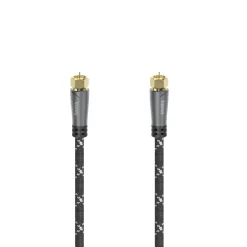 SAT-Anschlusskabel, F-Stecker - F-Stecker, Metall, vergoldet, 3,0 m, 120 dB