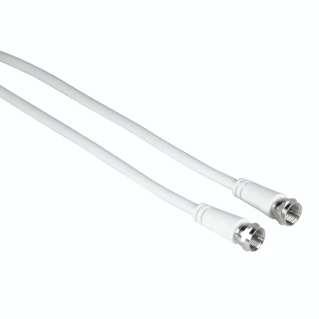 SAT-Anschlusskabel, F-Stecker - F-Stecker, 1,5 m, 75 dB, Weiß