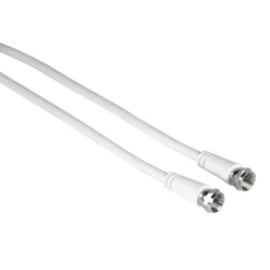 SAT-Anschlusskabel, F-Stecker - F-Stecker, 5 m, 75 dB, Weiß