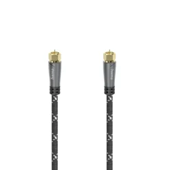 SAT-Anschlusskabel, F-Stecker - F-Stecker, Metall, vergoldet, 1,5 m, 120 dB
