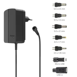 Schaltnetzteil universal, einstellbar, 1500mA, 18W, max. 12V, 7 Adapter