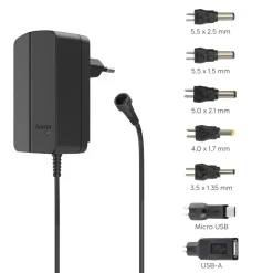 Schaltnetzteil universal, einstellbar, 2250mA, 27W, max. 12V, 7 Adapter