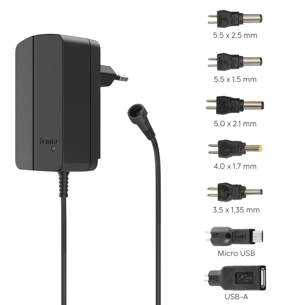 Schaltnetzteil universal, einstellbar, 2250mA, 27W, max. 12V, 7 Adapter