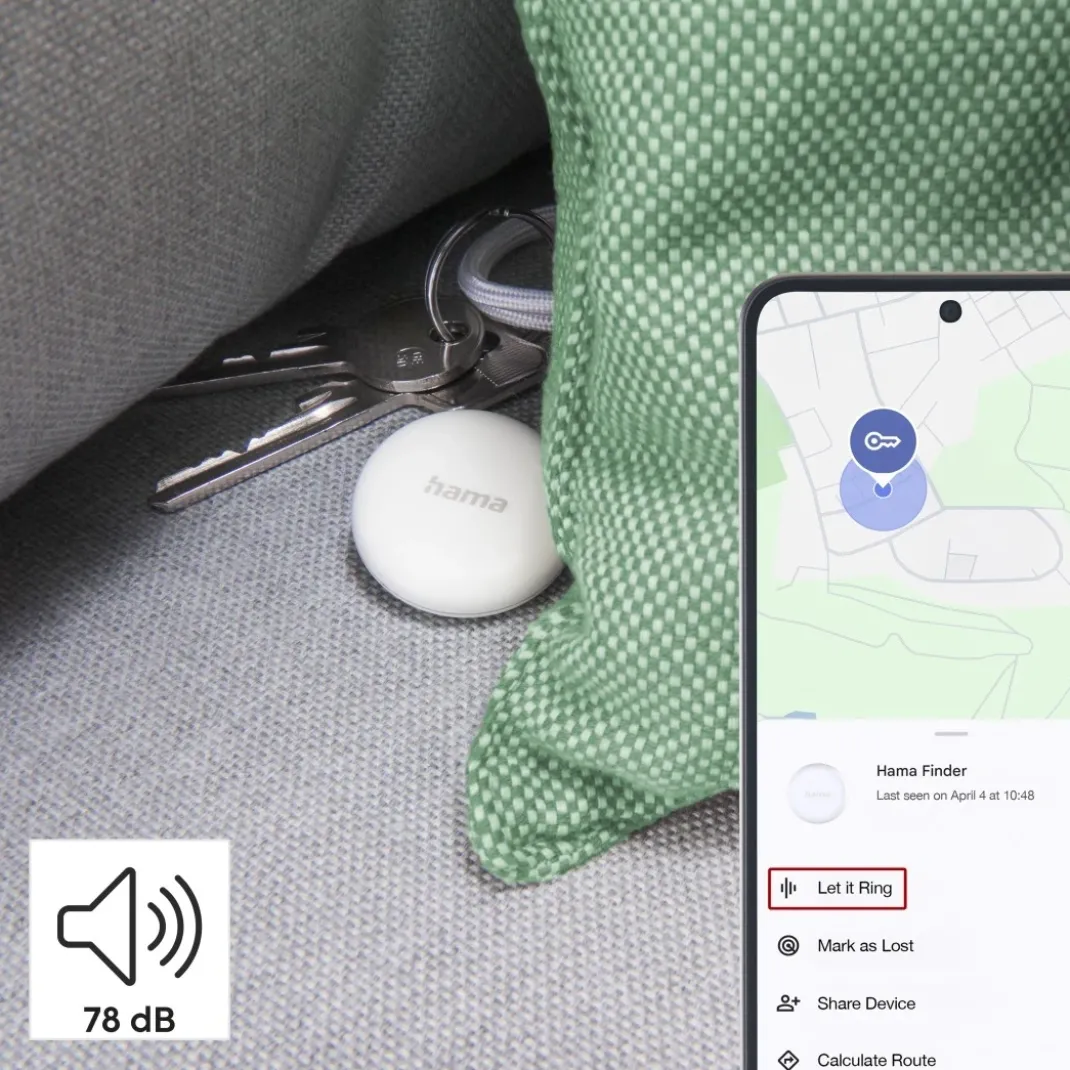 Schlüsselfinder, für Android "Mein Gerät finden"-App, Bluetooth, 2 St, Weiß