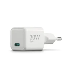 Schnellladegerät, GaN, USB-C, Super-Mini-Charger, PD, 30 W, Weiß