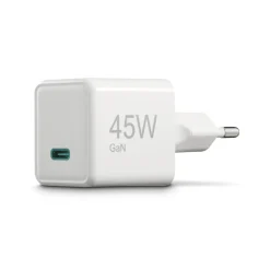Schnellladegerät, GaN, USB-C, Super-Mini-Charger, PD, 45 W, Weiß
