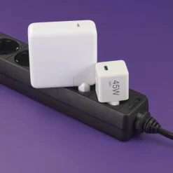 Schnellladegerät, GaN, USB-C, Super-Mini-Charger, PD, 45 W, Weiß