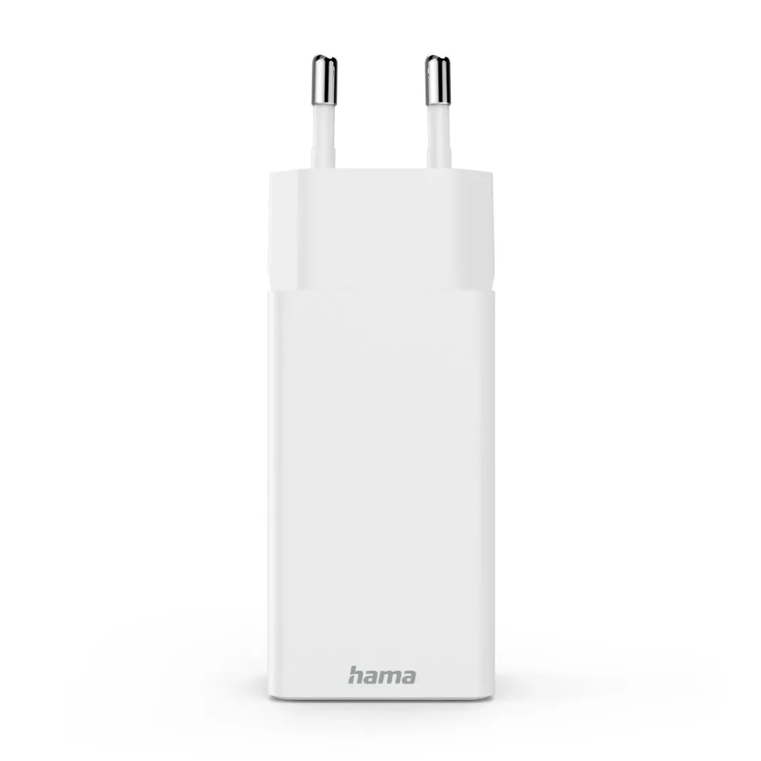 Schnellladegerät, GaN, 2x USB-C, 1x USB-A, Mini-Ladegerät, PD, 65 W, Weiß