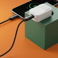 Schnellladegerät, GaN, 1x USB-C, faltbares Mini-Ladegerät, PD, 30 W, Weiß