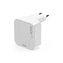 Schnellladegerät, GaN, 2x USB-C, faltbares Mini-Ladegerät, PD, 40 W, Weiß