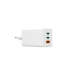 Schnellladegerät, GaN, 2x USB-C, 1x USB-A, Mini-Ladegerät, PD, 100 W, Weiß