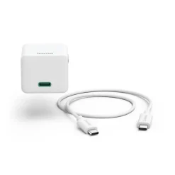 Schnellladegerät mit Ladekabel USB-C, Mini-Ladegerät, PD, 20 W, 1 m, Weiß