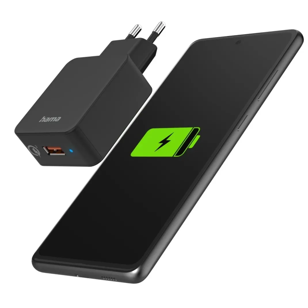 Schnellladegerät, USB-A, 19,5 W, Schwarz