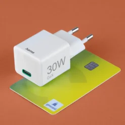 Schnellladegerät, USB-C, PD/Qualcomm®/GaN, Mini-Ladegerät, 30 W, Weiß