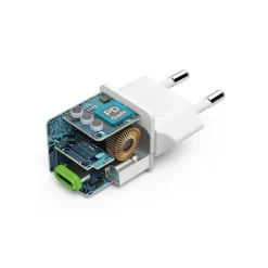 Schnellladegerät, USB-C, PD/Qualcomm®/GaN, Mini-Ladegerät, 30 W, Weiß
