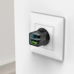 Schnellladegerät, USB-C, Super-Mini-Charger, PD, 20 W, Schwarz
