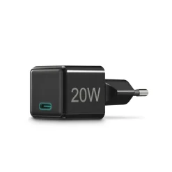 Schnellladegerät, USB-C, Super-Mini-Charger, PD, 20 W, Schwarz