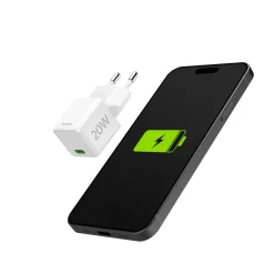 Schnellladegerät, USB-C, Super-Mini-Charger, PD, 20 W, Weiß