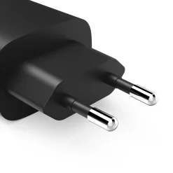 Schnellladegerät, 1x USB-A, 1x USB-C, PD, 30 W, Schwarz
