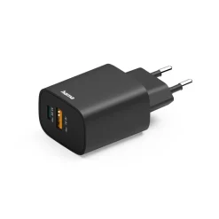 Schnellladegerät, 1x USB-A, 1x USB-C, PD, 30 W, Schwarz
