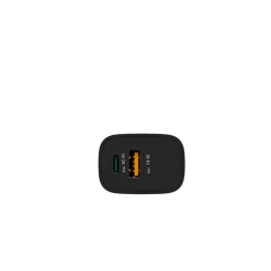 Schnellladegerät, 1x USB-A, 1x USB-C, PD, 30 W, Schwarz
