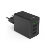 Schnellladegerät, 1x USB-C PD, 3x USB-A, Mini-Ladegerät, 35W, Schwarz