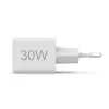Schnellladegerät, 1x USB-C, 1x USB-A, Mini-Ladegerät, PD, 30 W, Weiß