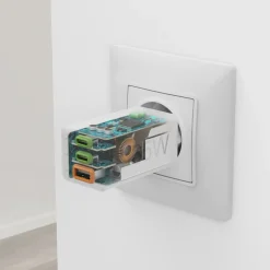 Schnellladegerät, 2x USB-C, 1x USB-A, Mini-Ladegerät, PD, 65 W, Weiß