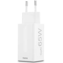 Schnellladegerät, 2x USB-C, 1x USB-A, Mini-Ladegerät, PD, 65 W, Weiß
