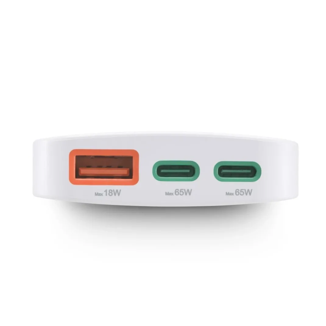 Schnellladegerät, 2x USB-C, 1x USB-A, flaches Mini-Ladegerät, PD, 65 W, WS