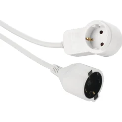 Schutzkontakt-Verlängerungskabel "Powerplug", Zusatzsteckdose, 3,0 m, Weiß
