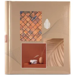 Selbstklebe-Album "Singo II", 28x31 cm, 20 weiße Seiten, Terracotta