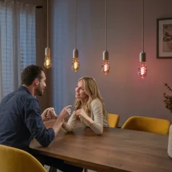 Smarte LED-Lampe, Matter, E27, Retro, Filament ST64, RGBW, dimmbar, mit App