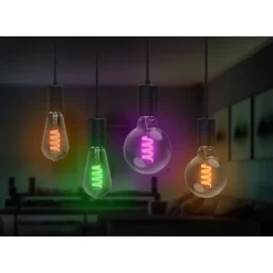 Smarte LED-Lampe, Matter, E27, Retro, Filament ST64, RGBW, dimmbar, mit App