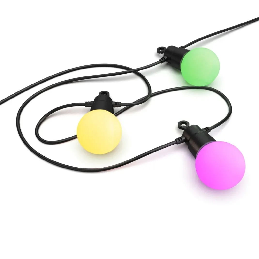 Smarte LED-Lichterkette, WLAN Lampenkette, außen IP44, Farbwechsel, 8 m