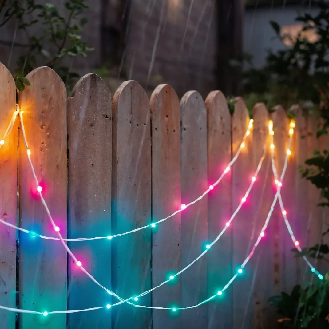 Smarte LED-Lichterkette, WLAN, Farbwechsel, dimmbar, außen IP65, 10m, Bunt