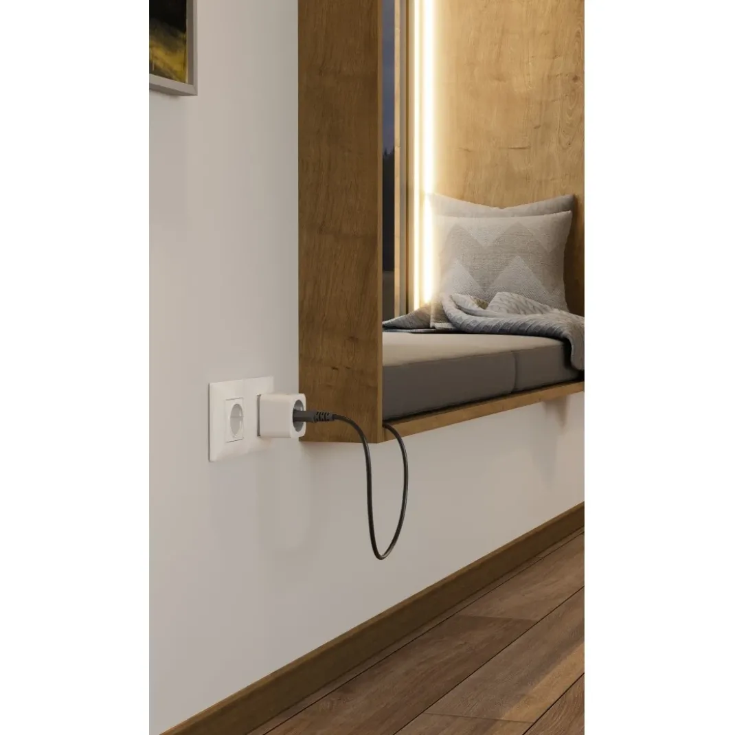 Smarte WLAN-Steckdose, Matter, sprach- u. appgesteuert, nachrüstbar, 3.680W