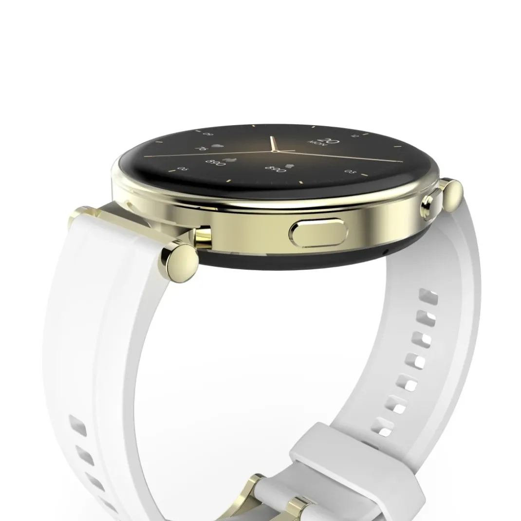 Smartwatch "7000", AMOLED 43 mm, Telefonfunktion, IP68 + 3 ATM, rund, Gold