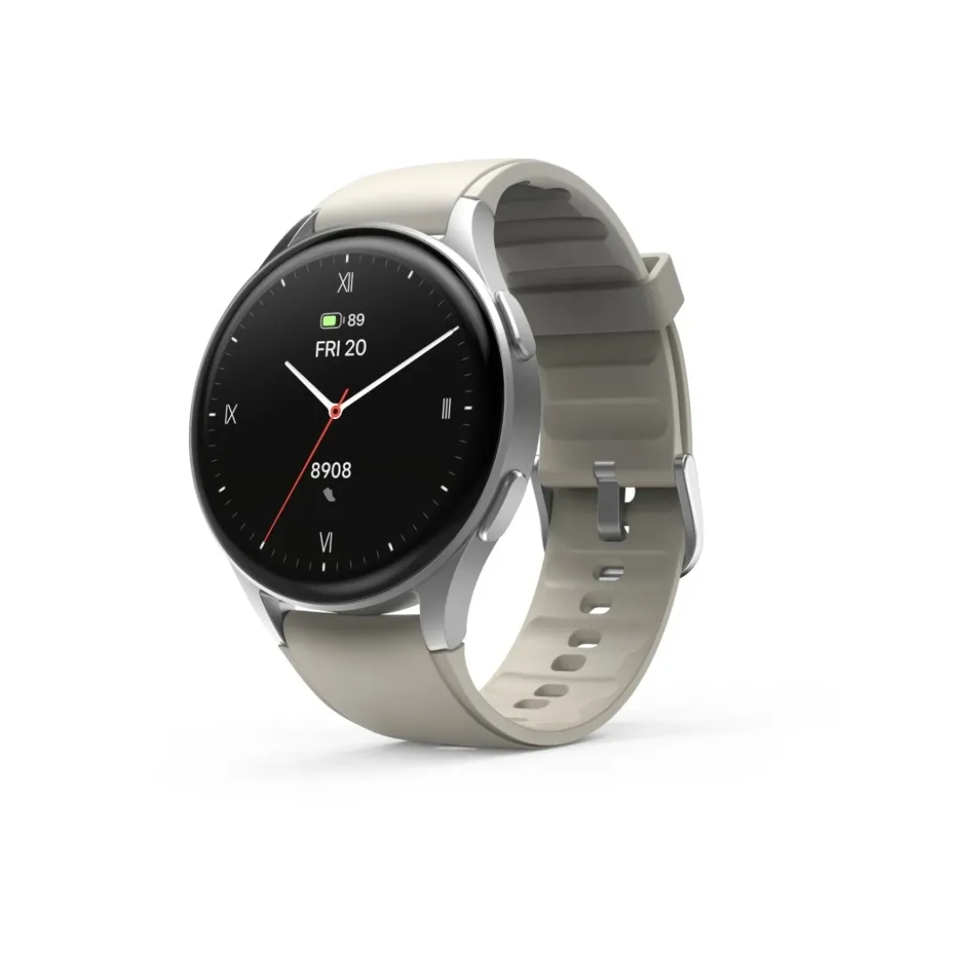 Smartwatch "8900", GPS, AMOLED 43 mm, Telefonfunktion, Alexa, rund, Silber