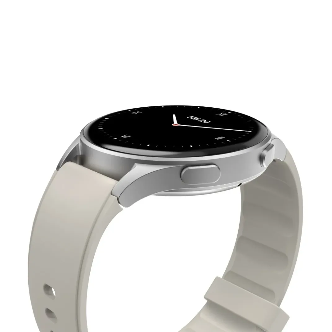 Smartwatch "8900", GPS, AMOLED 43 mm, Telefonfunktion, Alexa, rund, Silber
