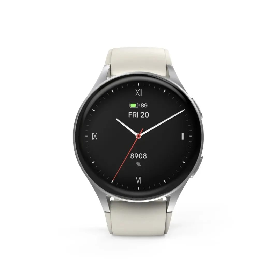 Smartwatch "8900", GPS, AMOLED 43 mm, Telefonfunktion, Alexa, rund, Silber