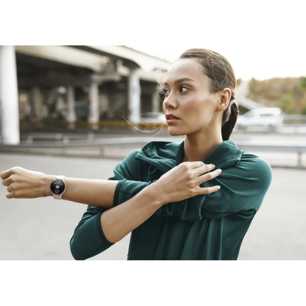 Smartwatch "8900", GPS, AMOLED 43 mm, Telefonfunktion, Alexa, rund, Silber