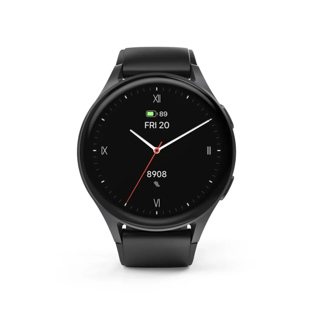 Smartwatch "8900", GPS, AMOLED 46 mm, Telefonfunktion, Alexa, rund, Schwarz