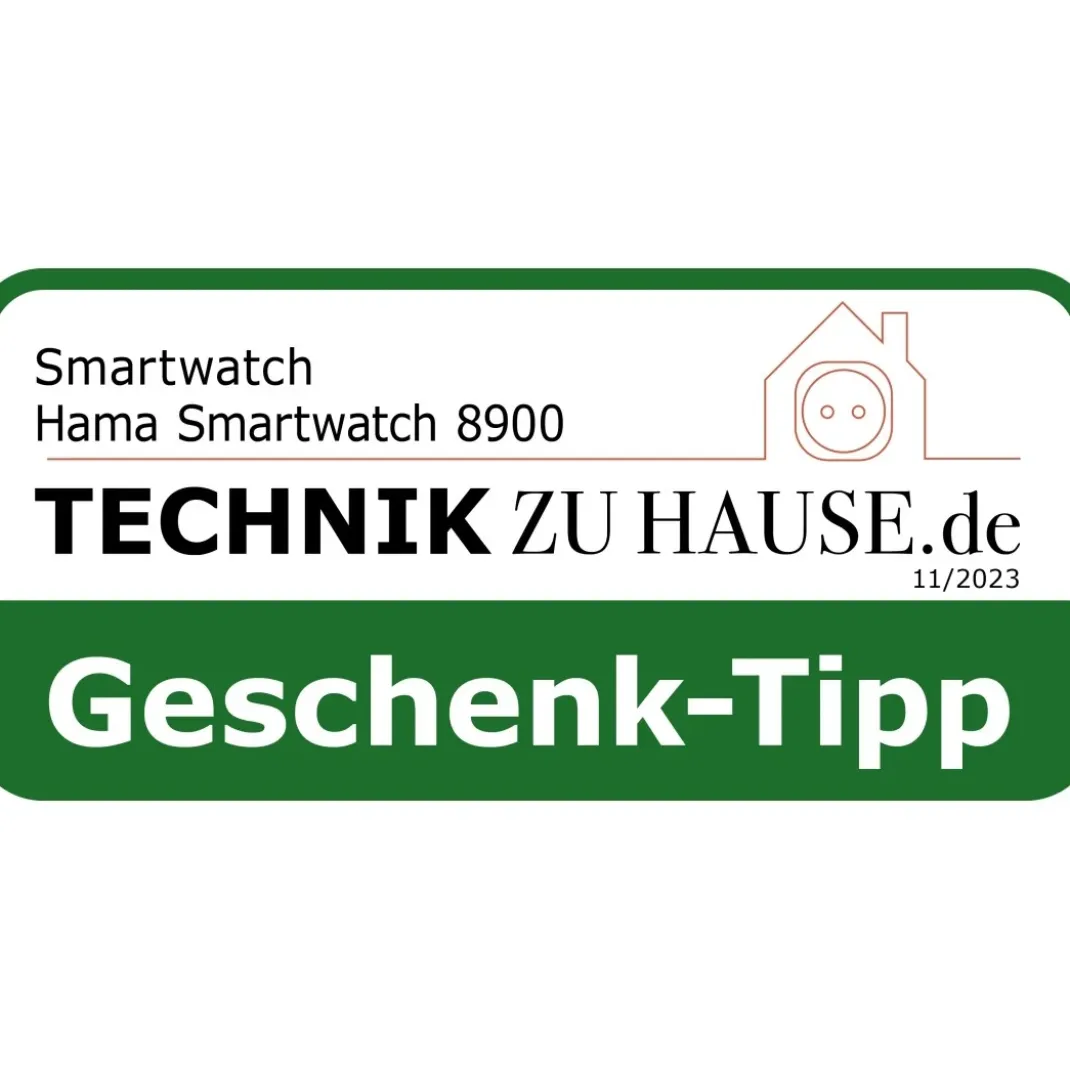 Smartwatch "8900", GPS, AMOLED 46 mm, Telefonfunktion, Alexa, rund, Schwarz