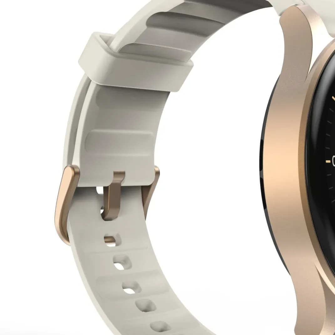 Smartwatch "8900", GPS, AMOLED 43 mm, Telefonfunktion, Alexa, rund, Gold