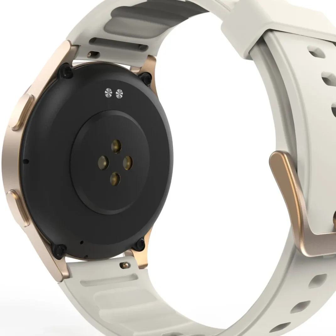 Smartwatch "8900", GPS, AMOLED 43 mm, Telefonfunktion, Alexa, rund, Gold