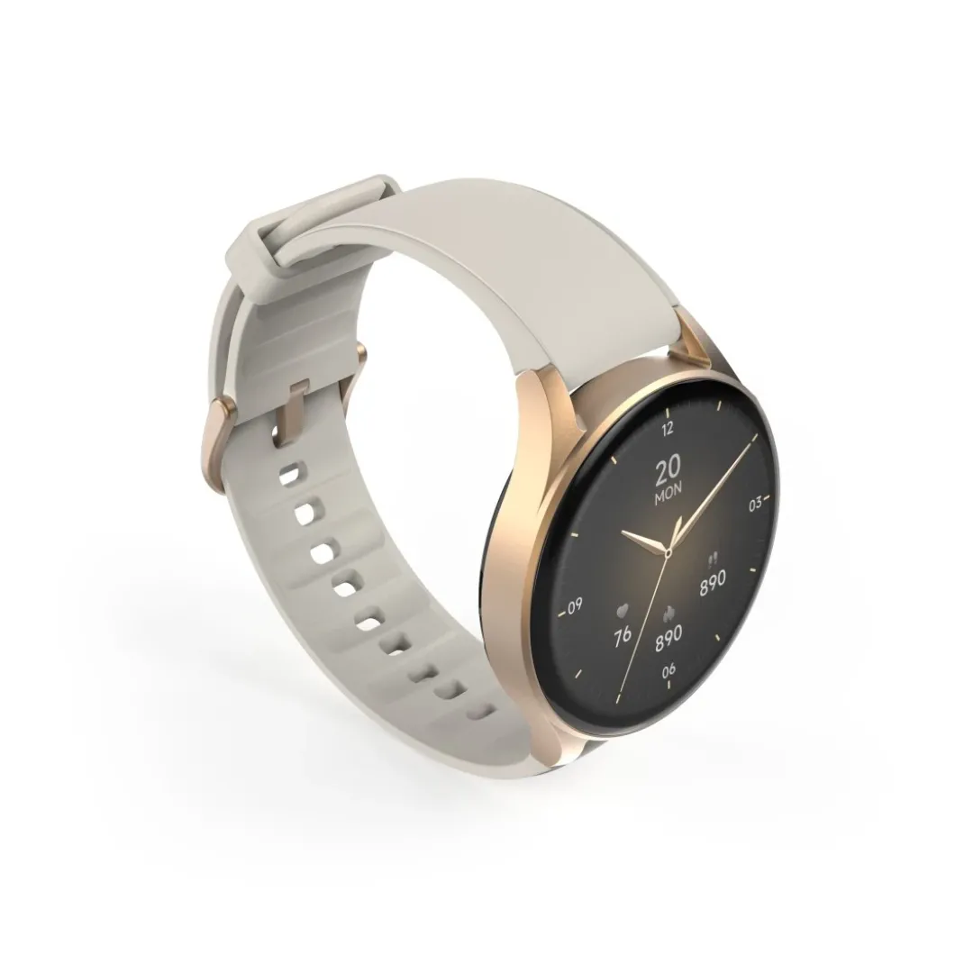 Smartwatch "8900", GPS, AMOLED 43 mm, Telefonfunktion, Alexa, rund, Gold